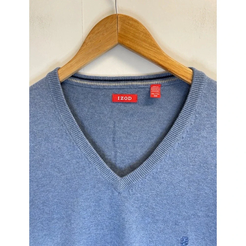 IZOD Golf Men's Size XXL Sweater Vest‎ Blue Cotton Logo Embroidery